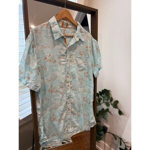 NI Coby Men's Short Sleeve Button Up Shirt Tropical Print Size XL Beach Hawaiian